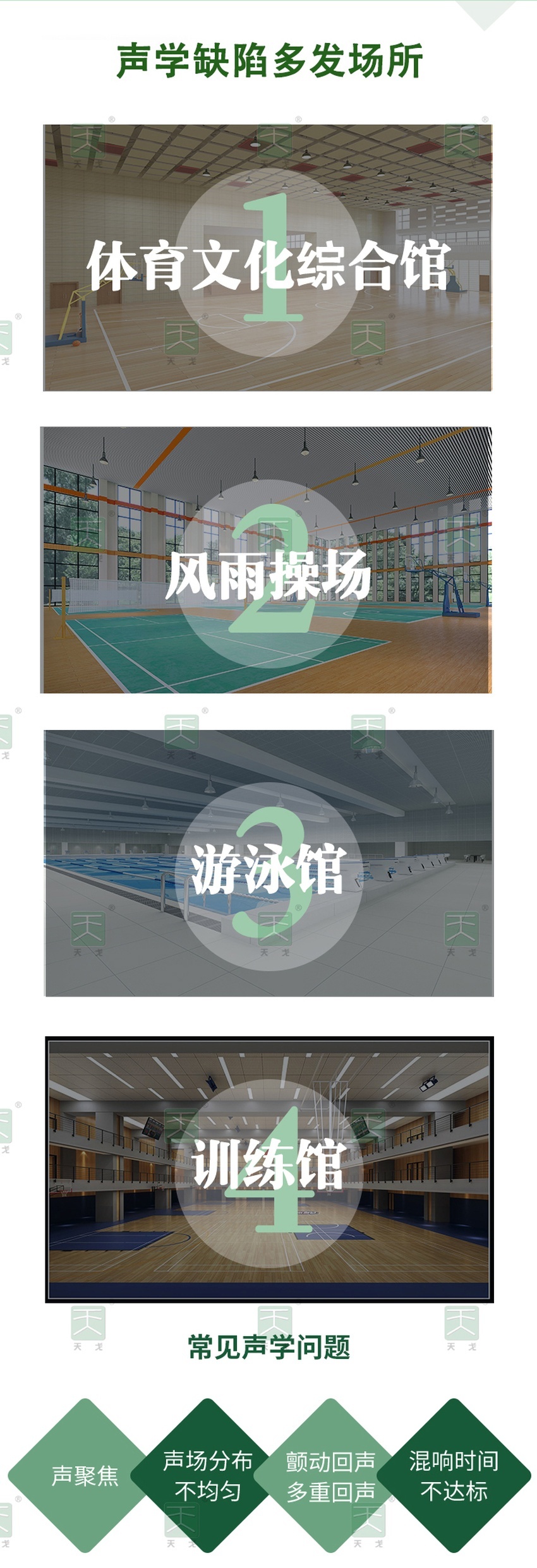 體育館聲學缺陷多發場所